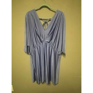 Haute Fox Designed in L.A. Curvy Dolman Fit and Flare Dress Cinderella Blue 3X